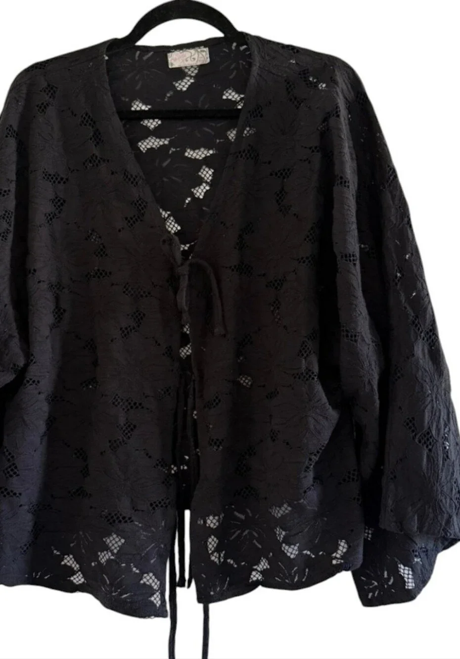 Free People Ramona Lace Kimono Top One Size